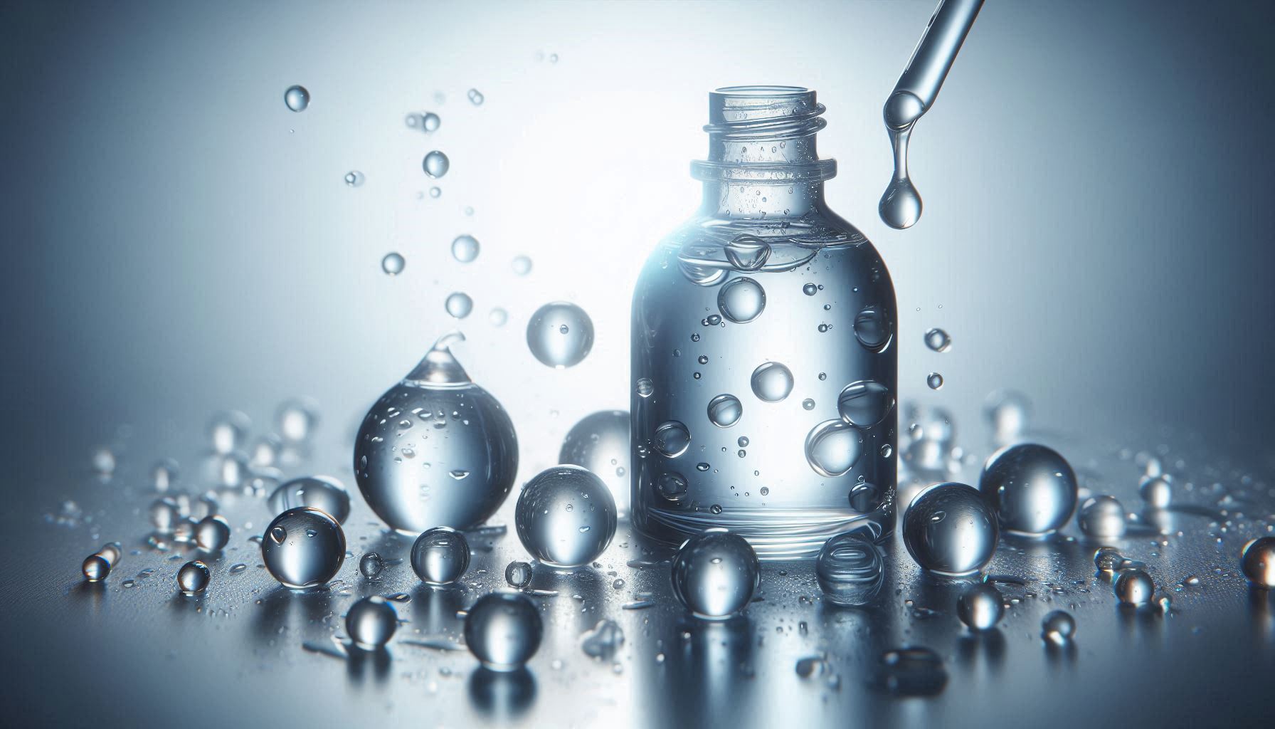 A representation of glycerin, a clear humectant used for skin hydration.